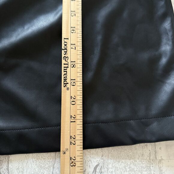 Avec Les Filles Raglan Sleeve Black Faux Leather Button Up Blouse Sz XL - Picture 6 of 12